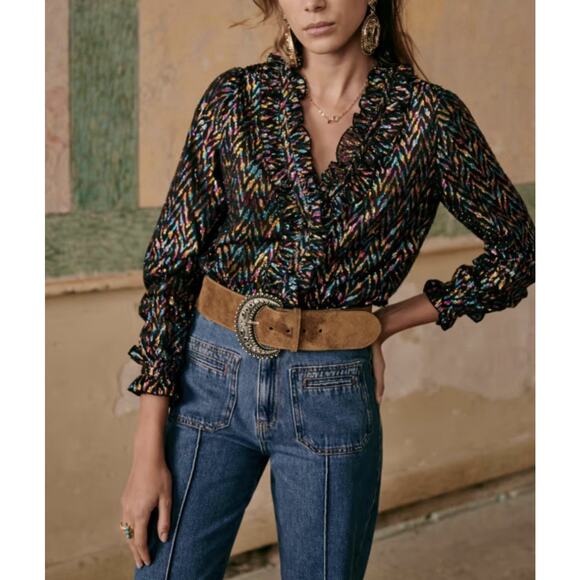 Sézane Kelly Blouse in Multicolor Size 34 - Picture 1 of 7